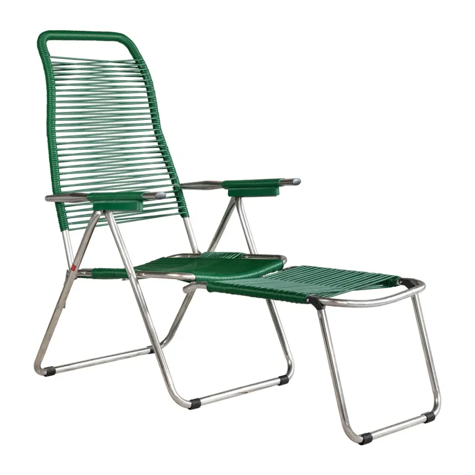 Fiam Seating*Spaghetti sun lounger with footrest, Green