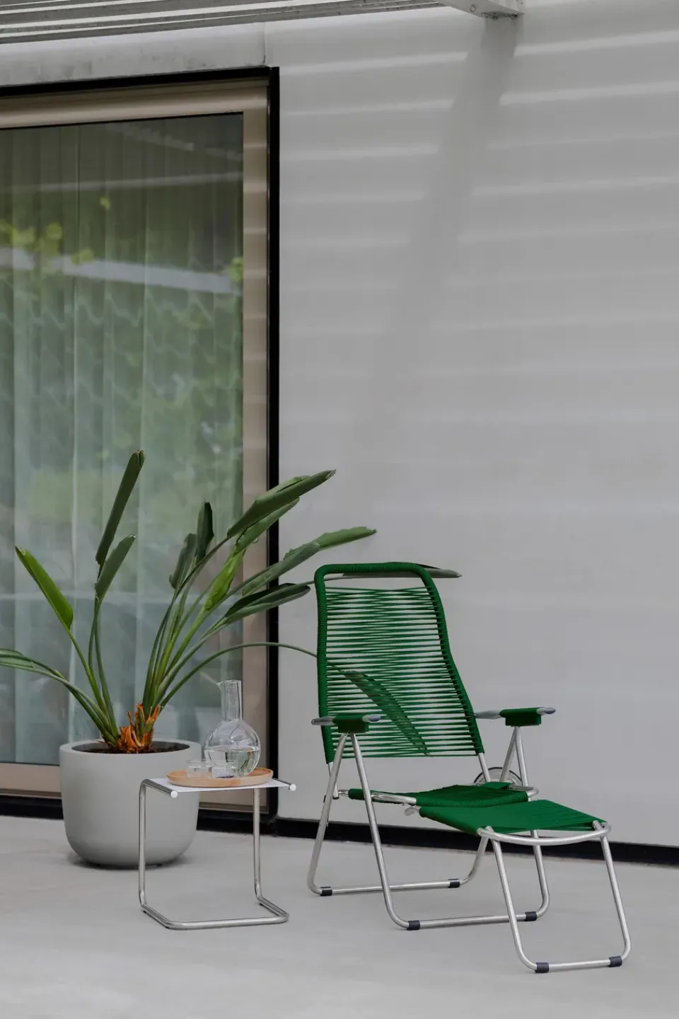 Fiam Seating*Spaghetti sun lounger with footrest, Green