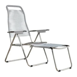 Fiam Seating*Spaghetti sun lounger with footrest, Grey