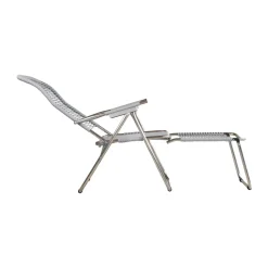Fiam Seating*Spaghetti sun lounger with footrest, Grey