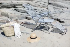 Fiam Seating*Spaghetti sun lounger with footrest, Grey