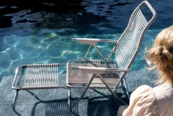 Fiam Seating*Spaghetti sun lounger with footrest, Grey