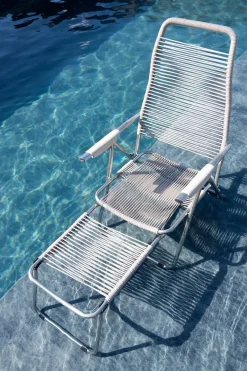 Fiam Seating*Spaghetti sun lounger with footrest, Grey