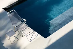 Fiam Seating*Spaghetti sun lounger with footrest, Grey
