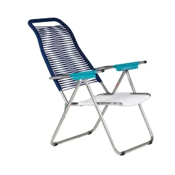 Fiam Seating*Spaghetti sun lounger without footrest, -aluminium frame-blue Multi