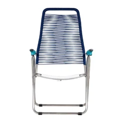 Fiam Seating*Spaghetti sun lounger without footrest, -aluminium frame-blue Multi