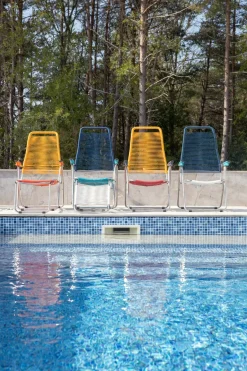 Fiam Seating*Spaghetti sun lounger without footrest, -aluminium frame-blue Multi