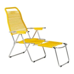 Fiam Seating*Spaghetti sun lounger with footrest, Yellow