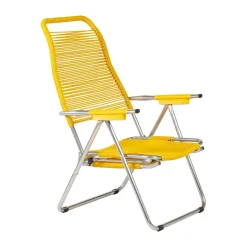 Fiam Seating*Spaghetti sun lounger with footrest, Yellow