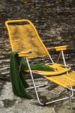 Fiam Seating*Spaghetti sun lounger with footrest, Yellow