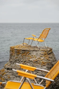 Fiam Seating*Spaghetti sun lounger with footrest, Yellow