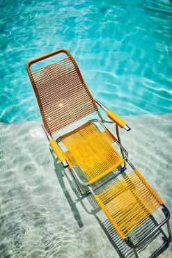 Fiam Seating*Spaghetti sun lounger with footrest, Yellow