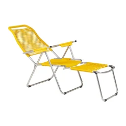 Fiam Seating*Spaghetti sun lounger with footrest, Yellow