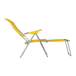 Fiam Seating*Spaghetti sun lounger with footrest, Yellow
