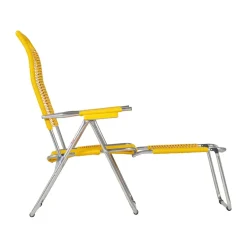 Fiam Seating*Spaghetti sun lounger with footrest, Yellow