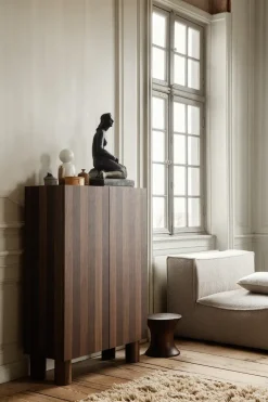 Ferm Living Stools*Spin stool 30 cm, Mango wood Brown