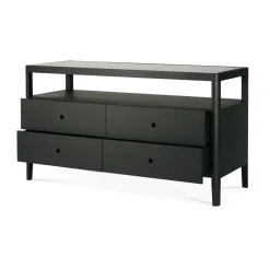 Ethnicraft Dressers & Drawer Units*Spindle dresser, lacquered oak, 4 drawers Black