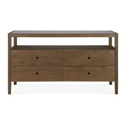 Ethnicraft Dressers & Drawer Units*Spindle dresser, Teak, 4 drawers Beige