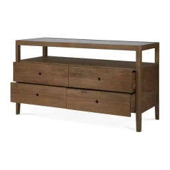 Ethnicraft Dressers & Drawer Units*Spindle dresser, Teak, 4 drawers Beige