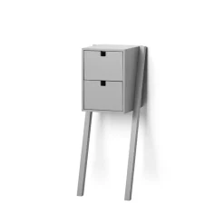 1898 Bedside Tables*Square bed- and hall way shelf, Grey
