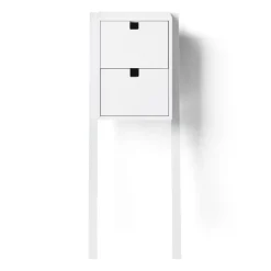 1898 Bedside Tables*Square bed- and hall way shelf, White