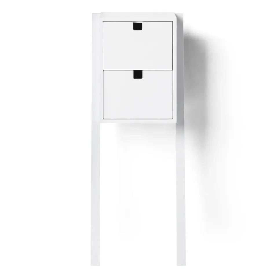 1898 Bedside Tables*Square bed- and hall way shelf, White