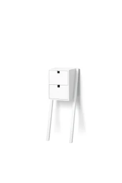 1898 Bedside Tables*Square bed- and hall way shelf, White