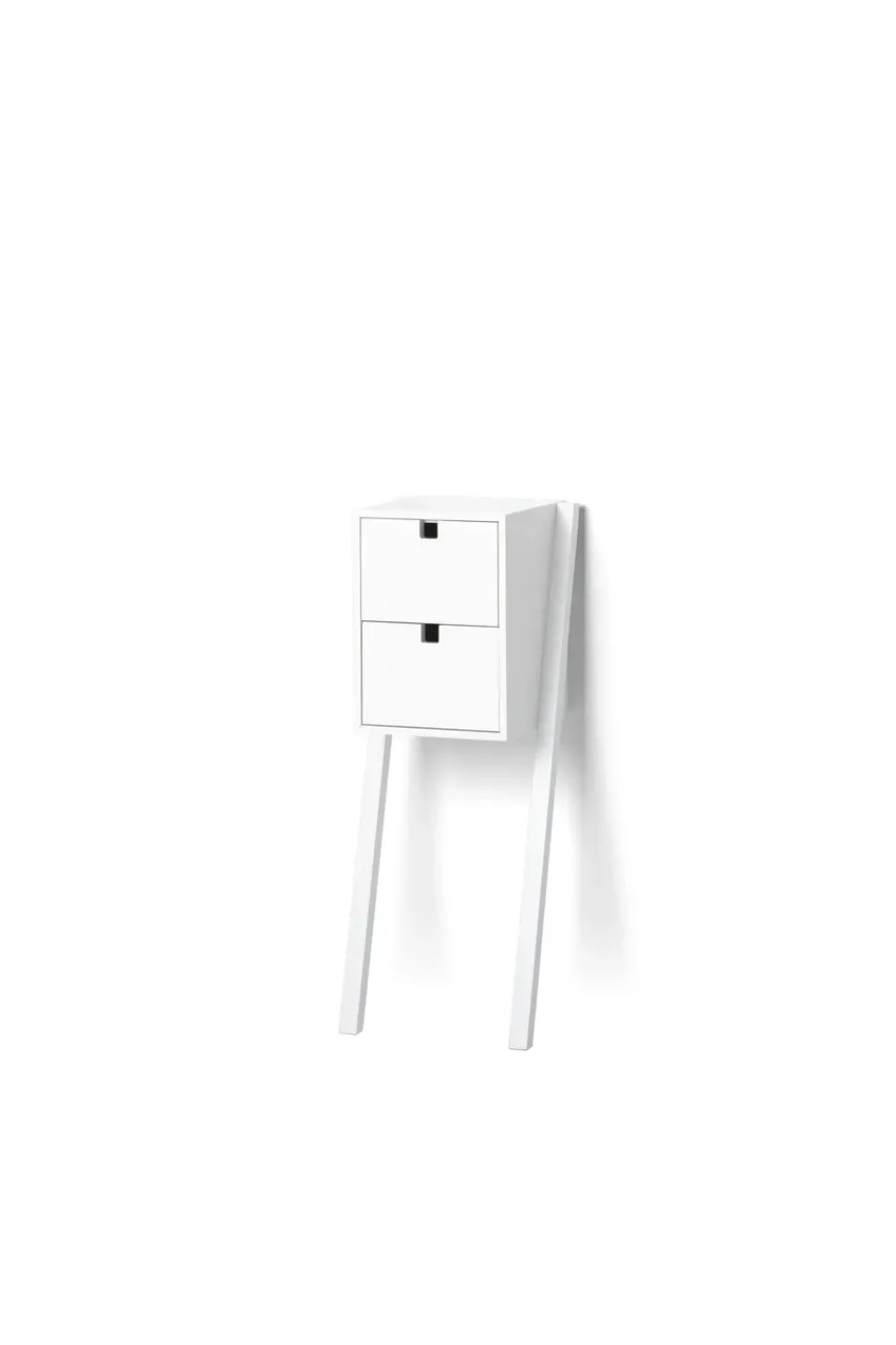 1898 Bedside Tables*Square bed- and hall way shelf, White