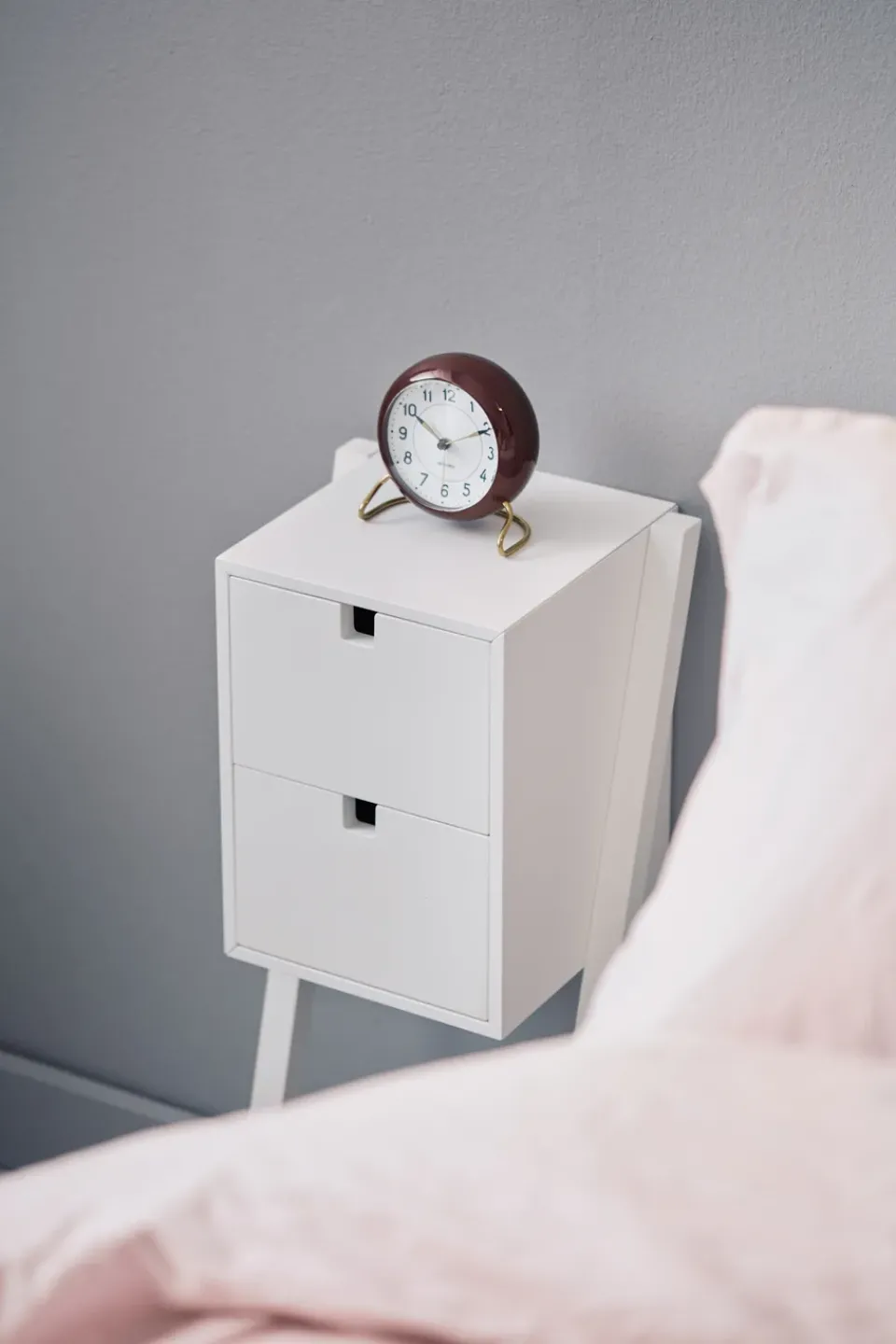 1898 Bedside Tables*Square bed- and hall way shelf, White