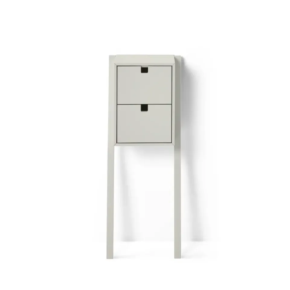 1898 Bedside Tables*Square bed- and hall way shelf, Sand Beige