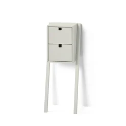 1898 Bedside Tables*Square bed- and hall way shelf, Sand Beige