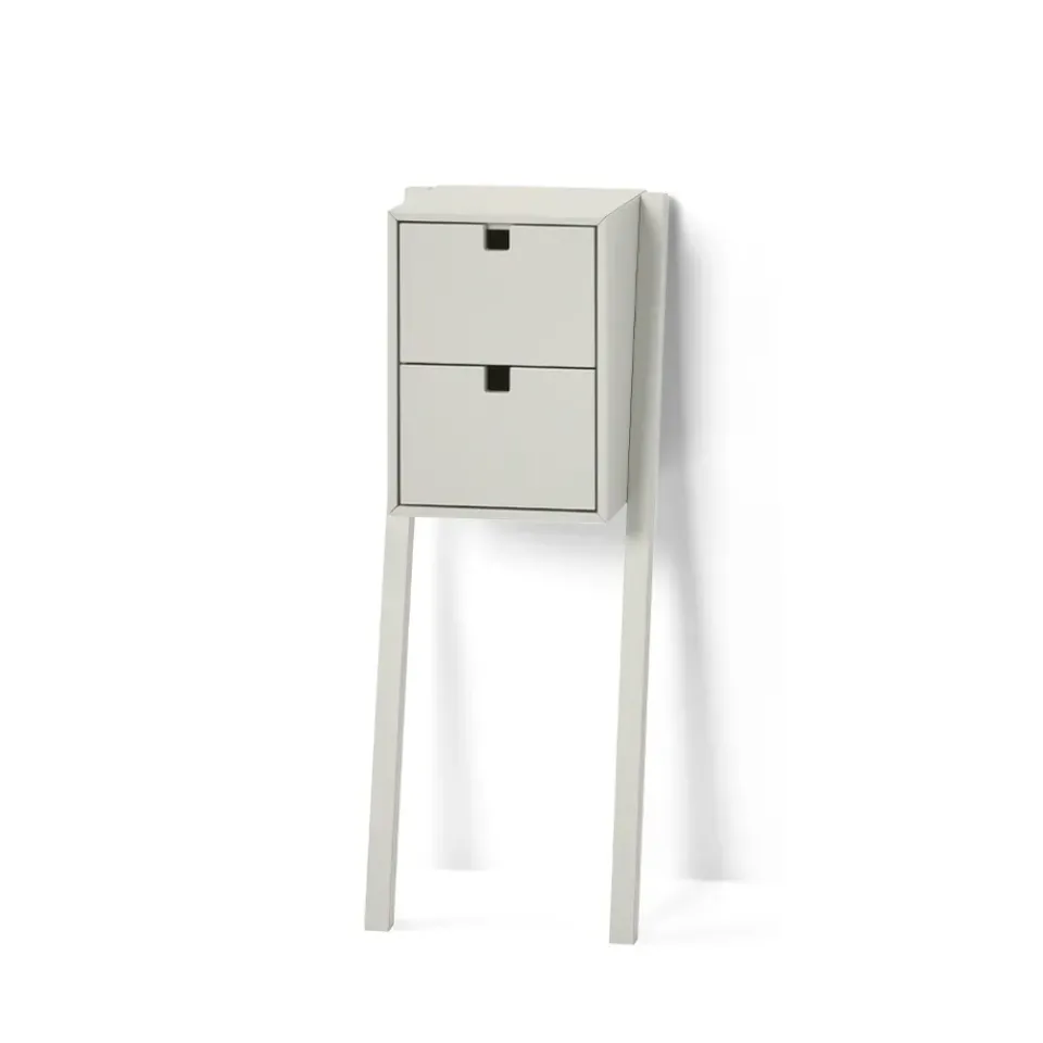 1898 Bedside Tables*Square bed- and hall way shelf, Sand Beige