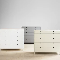 1898 Dressers & Drawer Units*Square dresser 5 drawers, Grey