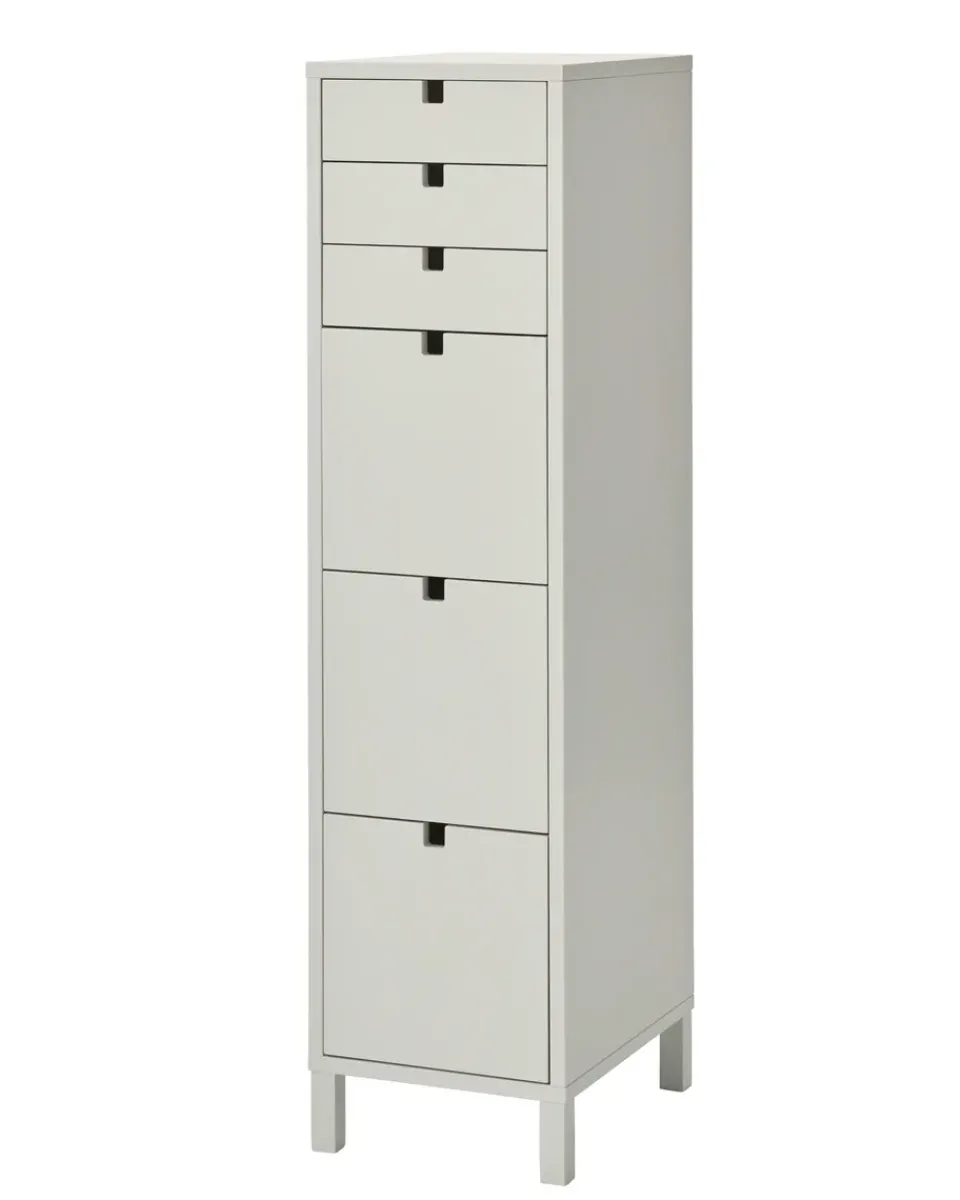 1898 Dressers & Drawer Units*Square dresser narrow 6 drawers, Sand Beige