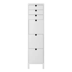 1898 Dressers & Drawer Units*Square dresser narrow 6 drawers, White