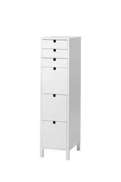 1898 Dressers & Drawer Units*Square dresser narrow 6 drawers, White