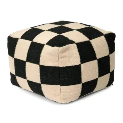 Classic Collection Sitting Poufs*Square pouf 50x50 cm, Black-natural BeigeBlack