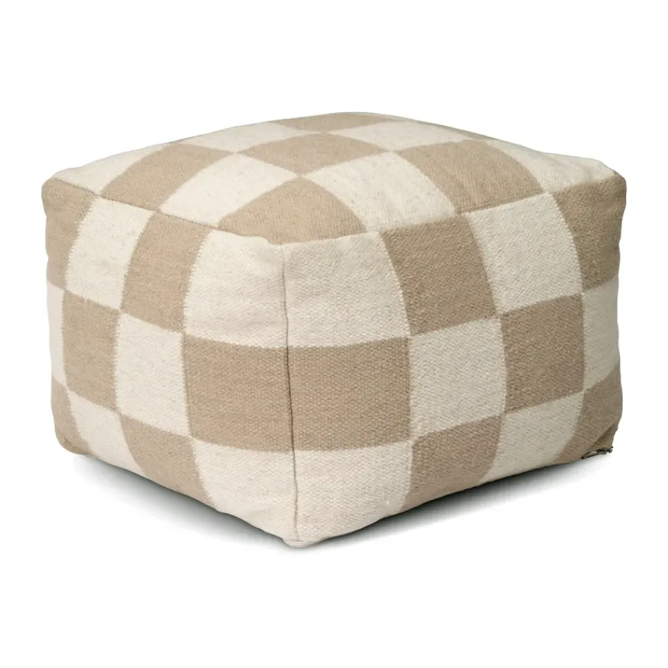 Classic Collection Sitting Poufs*Square pouf 50x50 cm, White-natural WhiteBeige