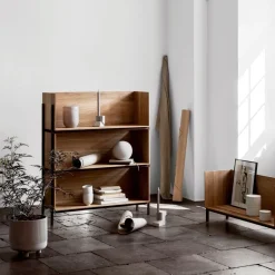 Kristina Dam Studio Shelves & Shelving Systems*Stack shelf, Oak, add on, dark oiled walnut fitting Beige