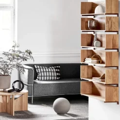 Kristina Dam Studio Shelves & Shelving Systems*Stack wall shelf, Oak, consoles in dark oiled walnut Beige
