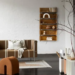 Kristina Dam Studio Shelves & Shelving Systems*Stack wall shelf, Oak, consoles in dark oiled walnut Beige