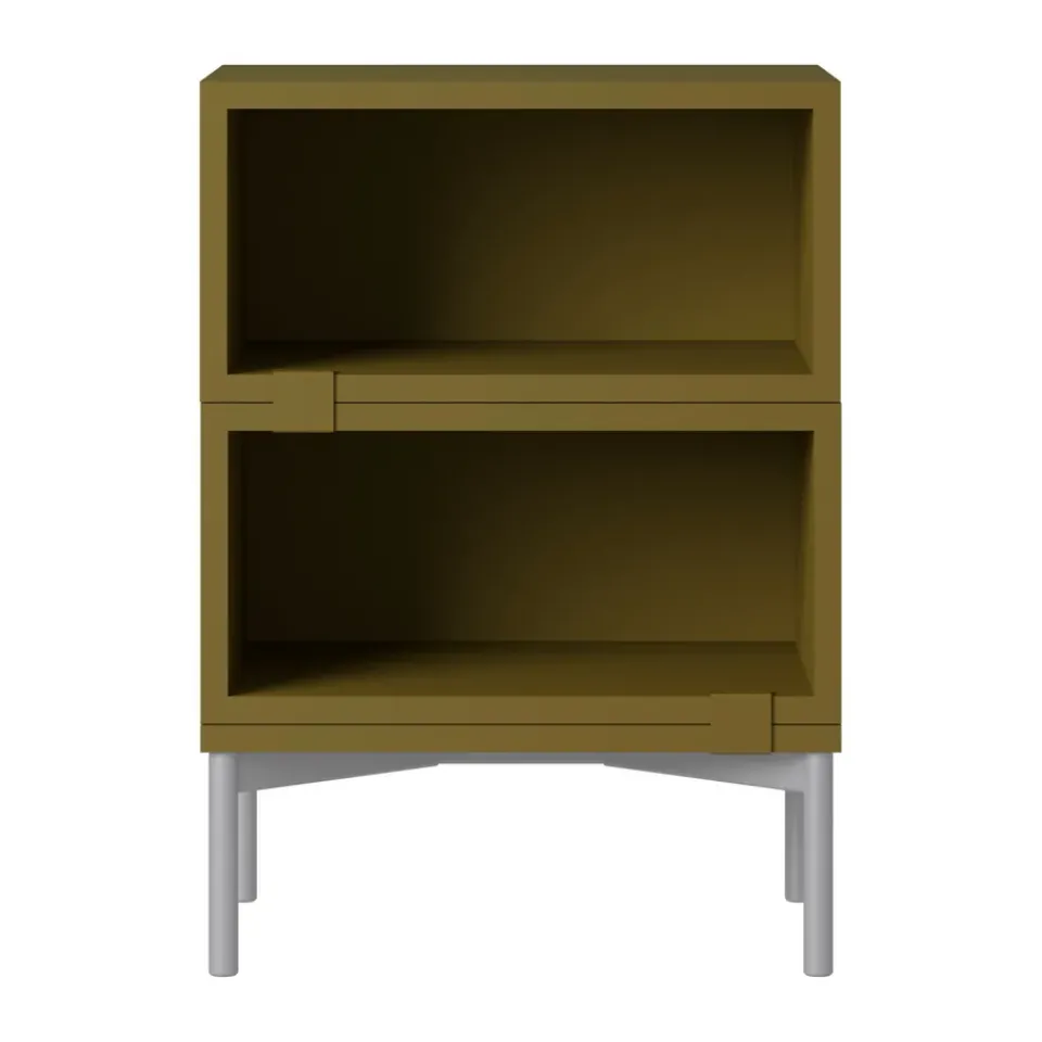 Muuto Shelves & Shelving Systems*Stacked storage system bedside table configuration 1, green Brown