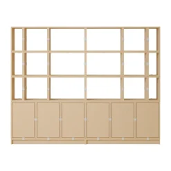 Muuto Shelves & Shelving Systems*Stacked storage system office configuration 2, Oak Beige