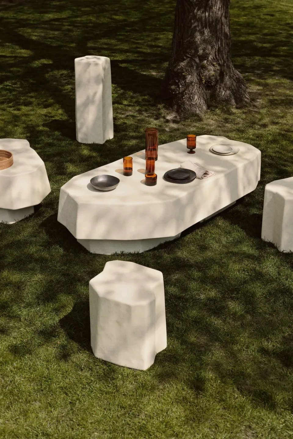 Ferm Living Table For Outdoor Use|Outdoor Lounge Furniture*Staffa coffee table 83.7x75.8 cm, Ivory White