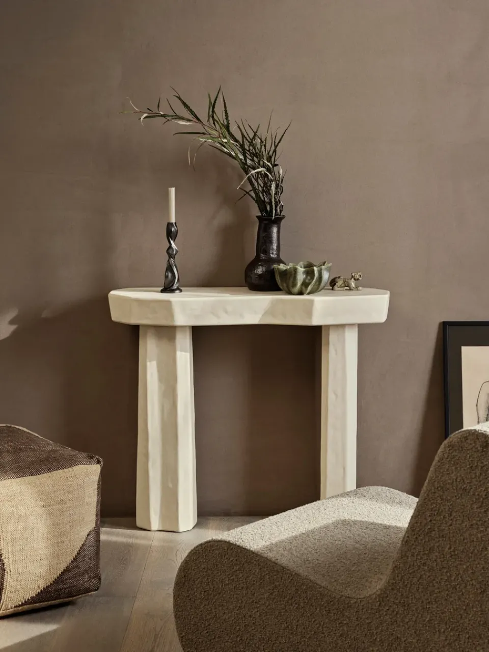 Ferm Living Side Tables*Staffa console table 33,4x100,8x85 cm, Ivory Beige