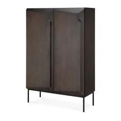 Ethnicraft Display & Glass Cabinets*Stairs cabinet, lacquered oak-2 doors, 100x150 cm Brown