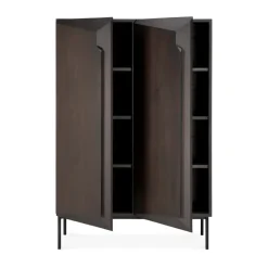 Ethnicraft Display & Glass Cabinets*Stairs cabinet, lacquered oak-2 doors, 100x150 cm Brown