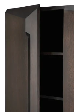 Ethnicraft Display & Glass Cabinets*Stairs cabinet, lacquered oak-2 doors, 100x150 cm Brown