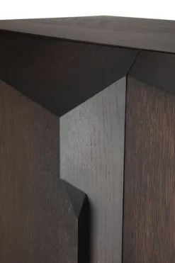 Ethnicraft Display & Glass Cabinets*Stairs cabinet, lacquered oak-2 doors, 100x150 cm Brown