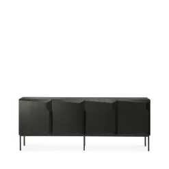 Ethnicraft Dressers & Sideboards*Stairs sideboard 4 doors, -stained oak 200x80x46 cm Black